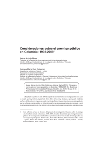 Consideraciones sobre el enemigo público en Colombia: 1998