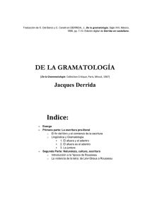 Jacques Derrida- De la Gramatologia
