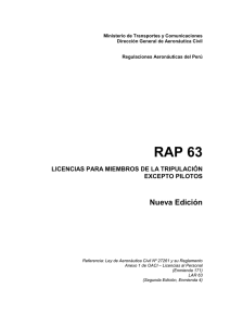 RAP 63 - Ministerio de Transportes y Comunicaciones