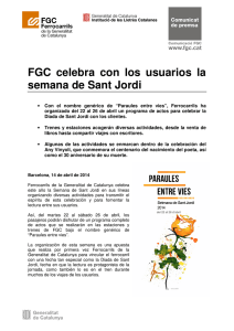 FGC celebra con los usuarios la semana de Sant Jordi