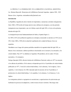 La prensa y la inmigración en la Biblioteca Nacional Argentina
