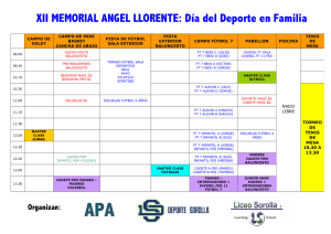 XII MEMORIAL ANGEL LLORENTE: Día del Deporte en Familia