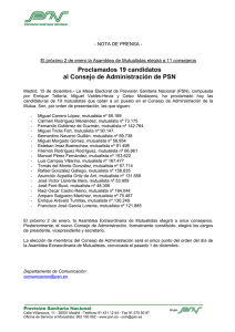 Proclamados 19 candidatos al Consejo de Administración de PSN