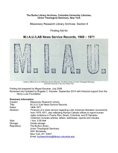 MRL9: MIAU/LAB News Service Records, 1969 – 1971