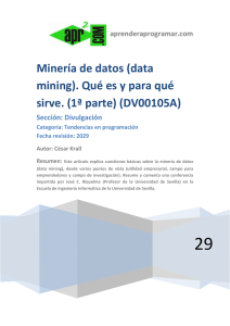 DV00105A Mineria de datos data mining ques es para que sirve 1