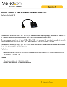 Adaptador Conversor de Vídeo HDMI® a VGA - 1920x1080