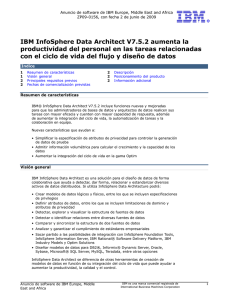IBM InfoSphere Data Architect V7.5.2 aumenta la productividad del