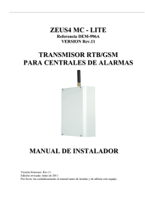 zeus4 mc - lite transmisor rtb/gsm para centrales de