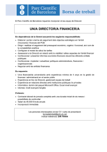 un/a director/a financer/a - Parc Científic de Barcelona