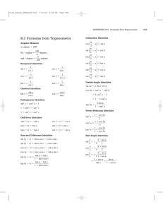 B.3 Formulas from Trigonometry
