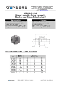 0340 Fittings inoxidable : Enlace 3 piezas H.. Stainless steel
