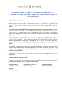 Fallecimiento de la rectora de la UIB Montserrat Casas