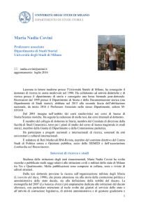 Maria Nadia Covini - Università degli Studi di Milano