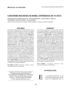 CARCINOMA MUCINOSO DE MAMA, EXPERIENCIA DE 10 AÑOS