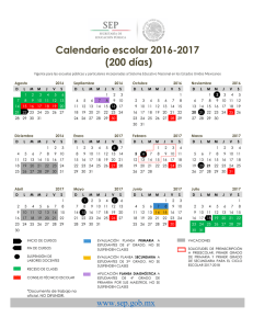 Calendario escolar 2016-2017 (200 días)