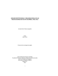 PROCESOS DE NEGOCIACIÓN DE PAZ EN COLOMBIA, 1982-2009