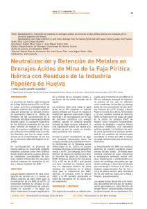 Neutralización y Retención de Metales en Drenajes Ácidos de Mina