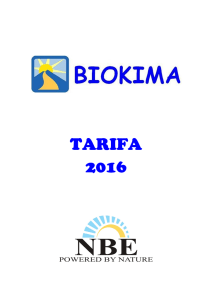 Tarifas RTB 2016 - Distribuciones Biokima España SL