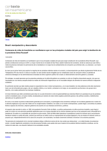 Brasil: manipulación y descontento | Contexto Latinoamericano