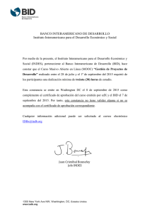 BANCO INTERAMERICANO DE DESARROLLO Instituto