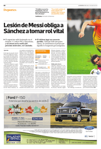 Lesión de Messi obliga a Sánchez a tomar rol vital