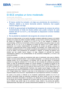 El BCE emplea un tono moderado