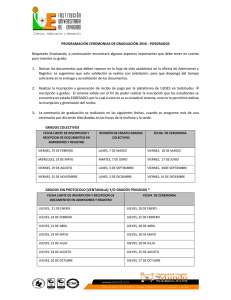 Cronograma Grados 2016 - Institución Universitaria de Envigado