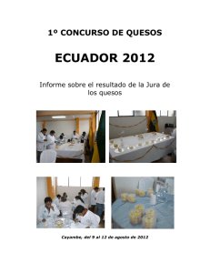 Primer Concurso de Queso del Ecuador – Cayambe 2012