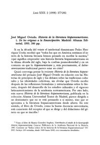 José Miguel Oviedo. Historia de la literatura hispanoamericana. l