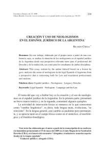 creación y uso de neologismos en el español jurídico de la argentina