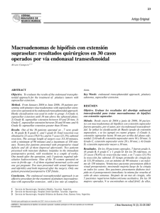 Macroadenomas de hipófisis con extensión supraselar: resultados