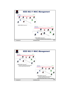IEEE 802.11 MAC Management IEEE 802.11 MAC Management