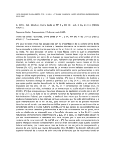 S. 1091. XLI. Sánchez, Elvira Berta c/ M° J y DD HH