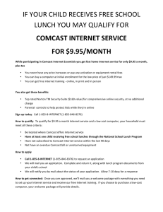 if your child receives free school lunch you may qualify for comcast inte