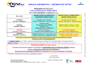 horario en fallas / fallas holidays timetable tcv stevedoring company