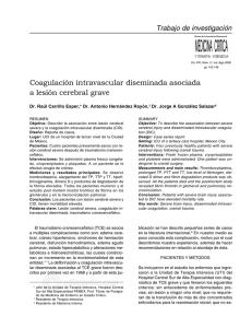 Coagulación intravascular diseminada asociada a lesión cerebral