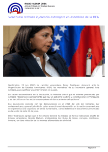 Venezuela rechaza injerencia extranjera en asamblea de la OEA