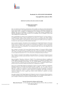 Resolución No. SENAE-DGN-2014-0620-RE