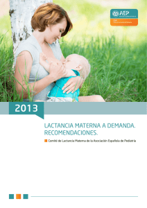 lactancia materna a demanda. recomendaciones.