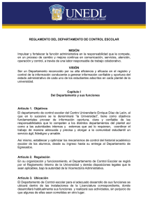 Reglamento de Control Escolar - Universidad Enrique Díaz de León