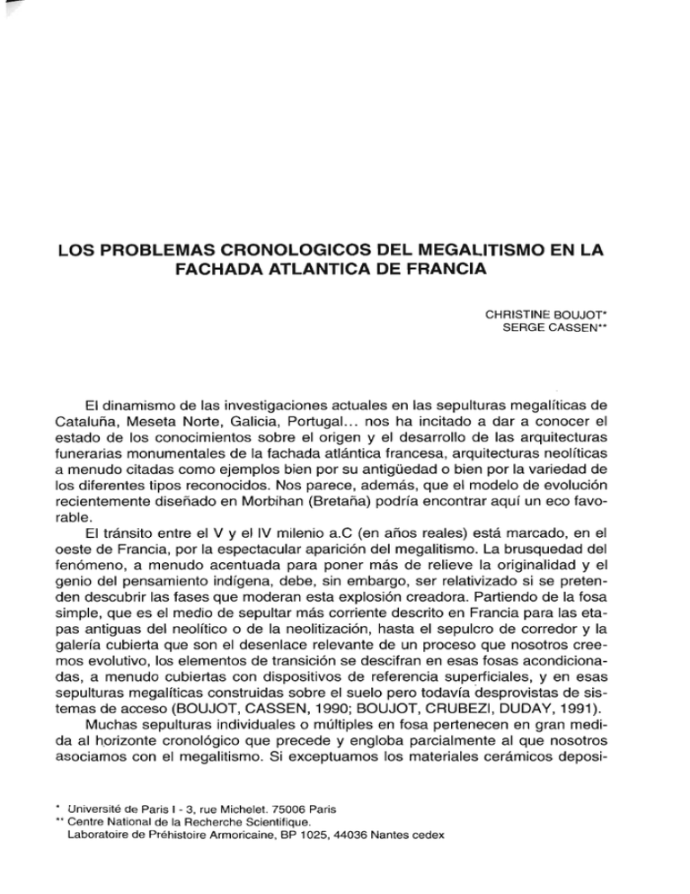 Los Problemas Cronologicos Del Megalitismo En La Fachada Atlantica