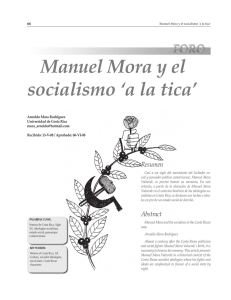 Manuel Mora y el socialismo `a la tica`