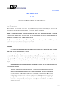 Consulta 12-2015 exclusividad - Contratos del Sector Público