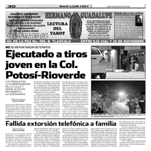 Ejecutado a tiros joven en la Col. Potosí-Rioverde