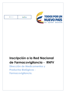 Inscripción a la Red Nacional de Farmacovigilancia - RNFV