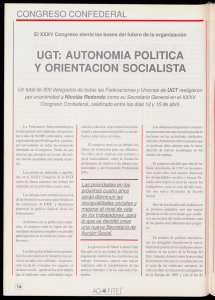 ugt: autonomia politica y orientacion socialista