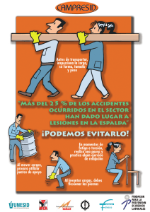 Cartel sobre lesiones en la espalda (DIN-A4)