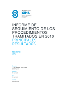 informe de seguimiento de los procedimientos tramitados en 2010