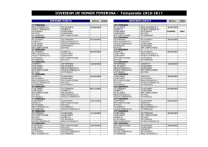 calendario division honor femenina 2016-2017