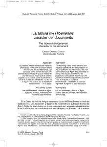 La tabula rivi Hiberiensis: carácter del documento - e-Spacio